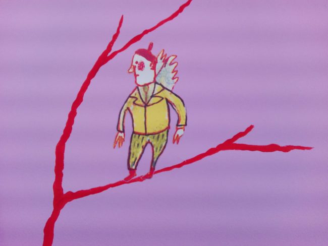 Personaje de cuento en una rama