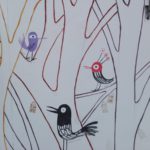 Tres pájaros en las ramas, ilustración de Adolfo Serra